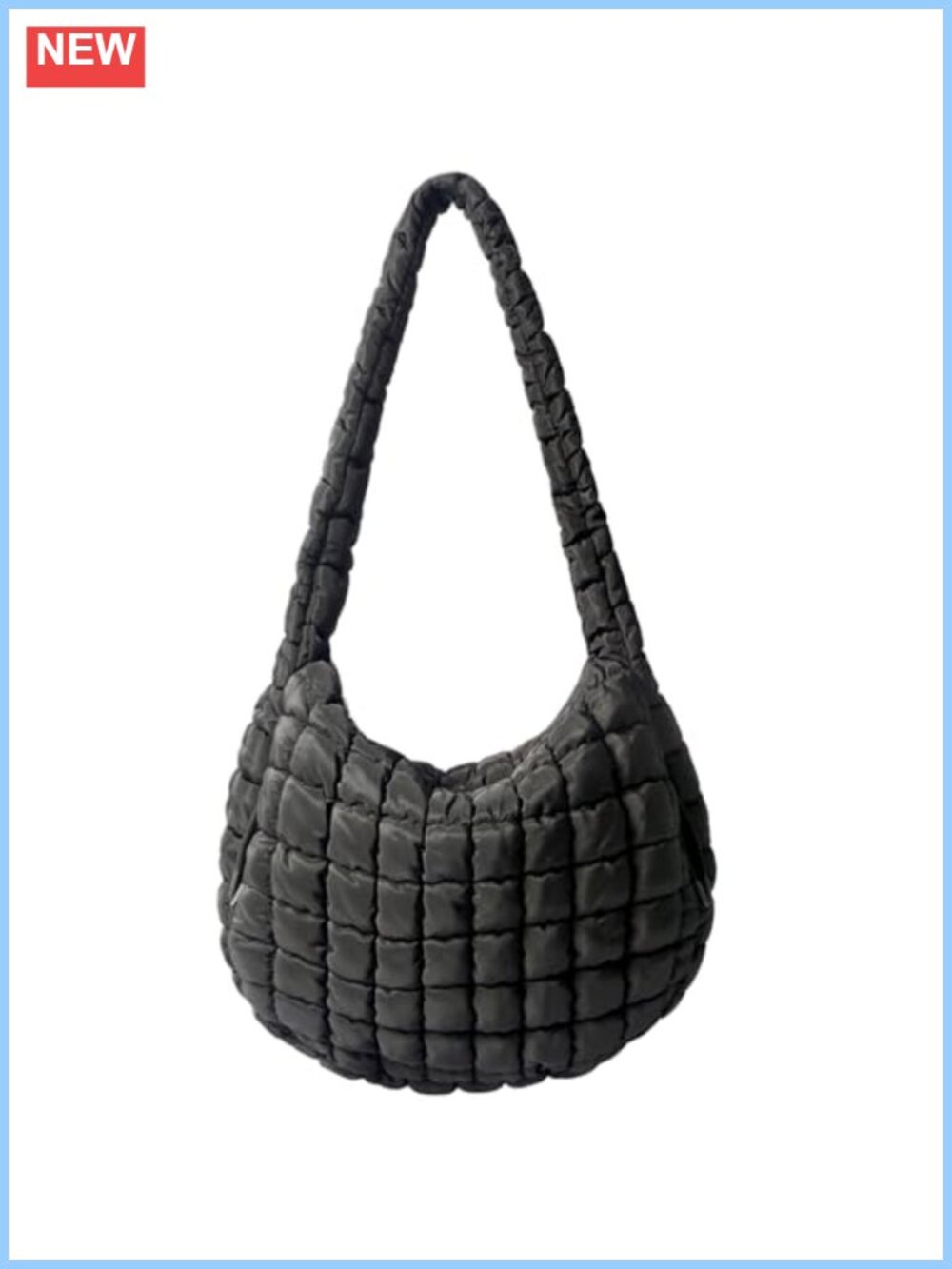 Quilted Puffer Tote Bag Nylon Shoulder Crossbody Large Multi-Pocket